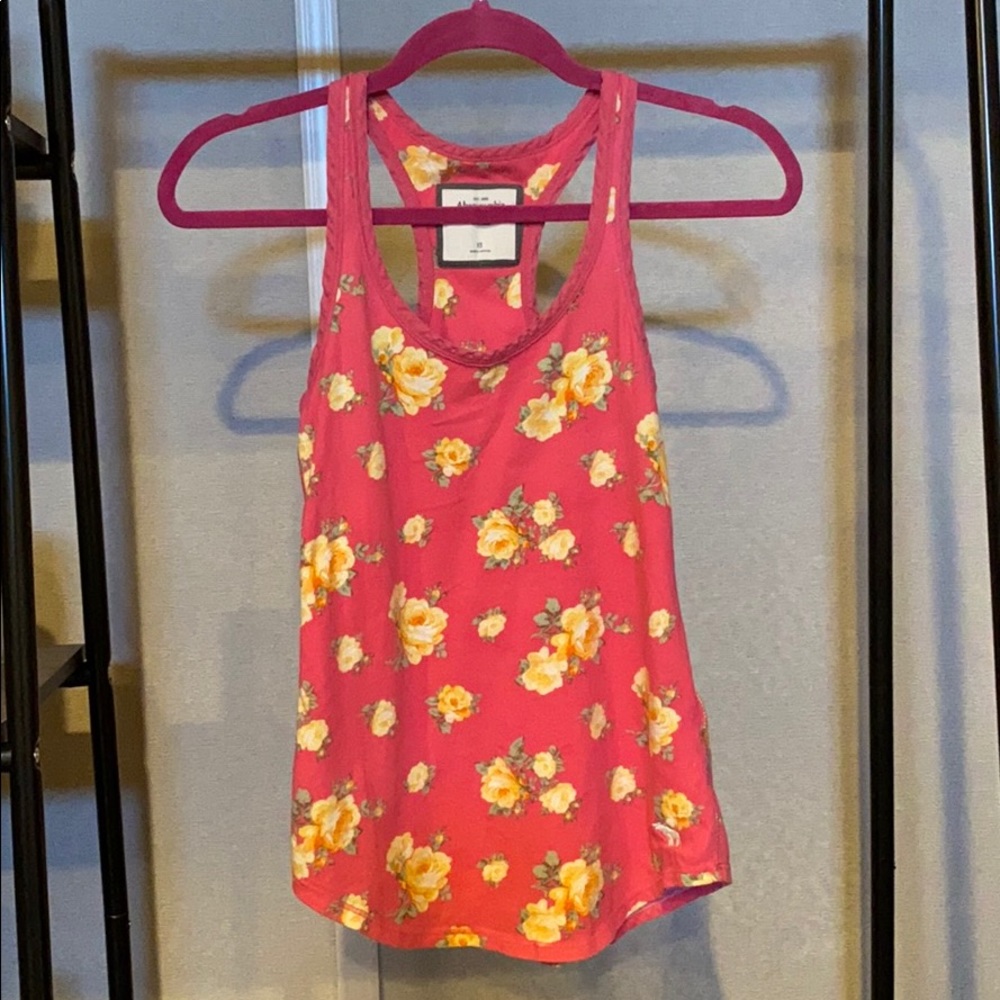 A&F floral racerback tank